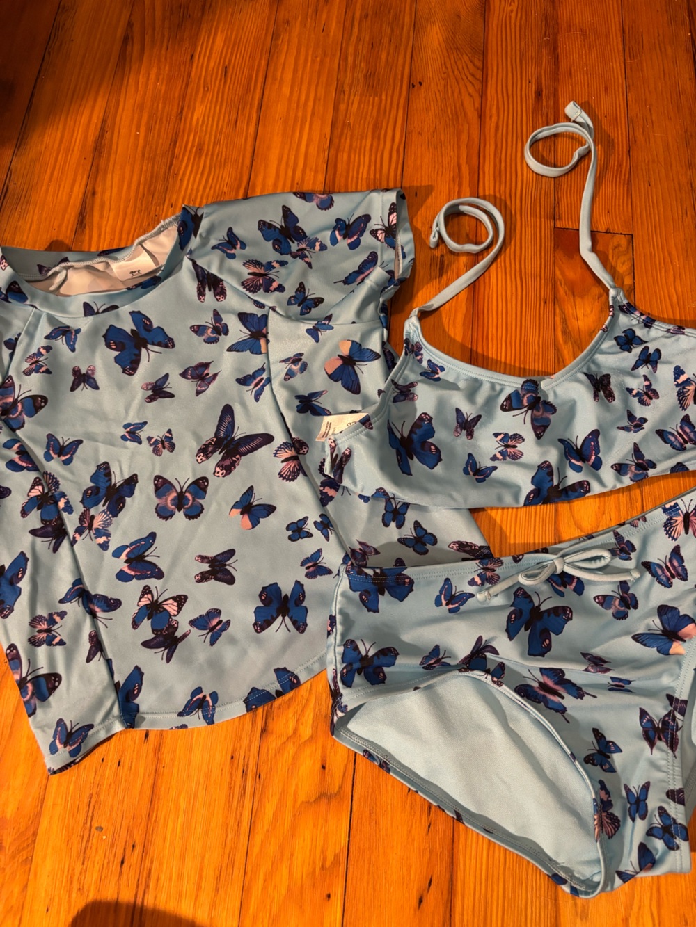 art class Blue Butterfly Two-Piece Swim Set